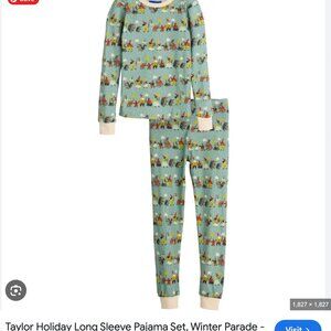 Maison Me x Phoebe Wahl "Winter Parade" print cotton pajama set size 10 years